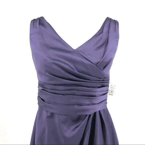 David’s Bridal Purple Lapis Sleeveless V-Neck Special Occasion Cocktail Dress s - Picture 2 of 7